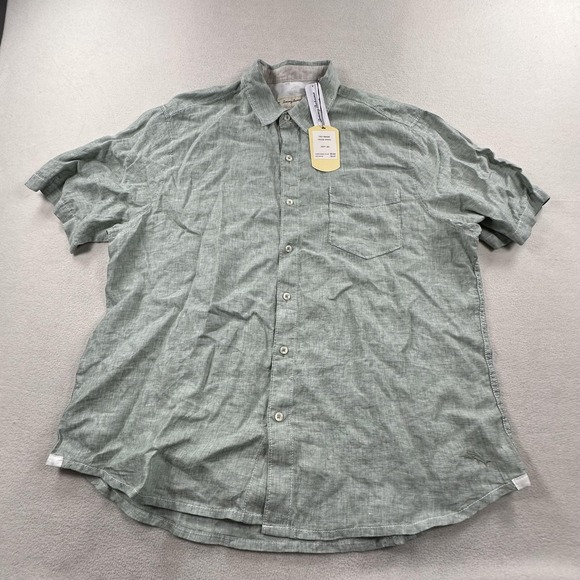 Tommy Bahama Other - Tommy Bahama Shirt Mens XL Green Party Breezer S/S 100% Linen Short Sleeve